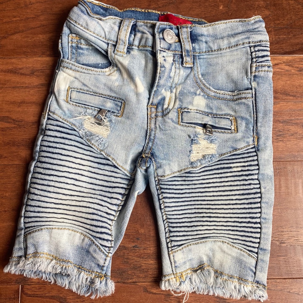 Haus of Jr Xander Biker Denim Shorts NWOT size 2t